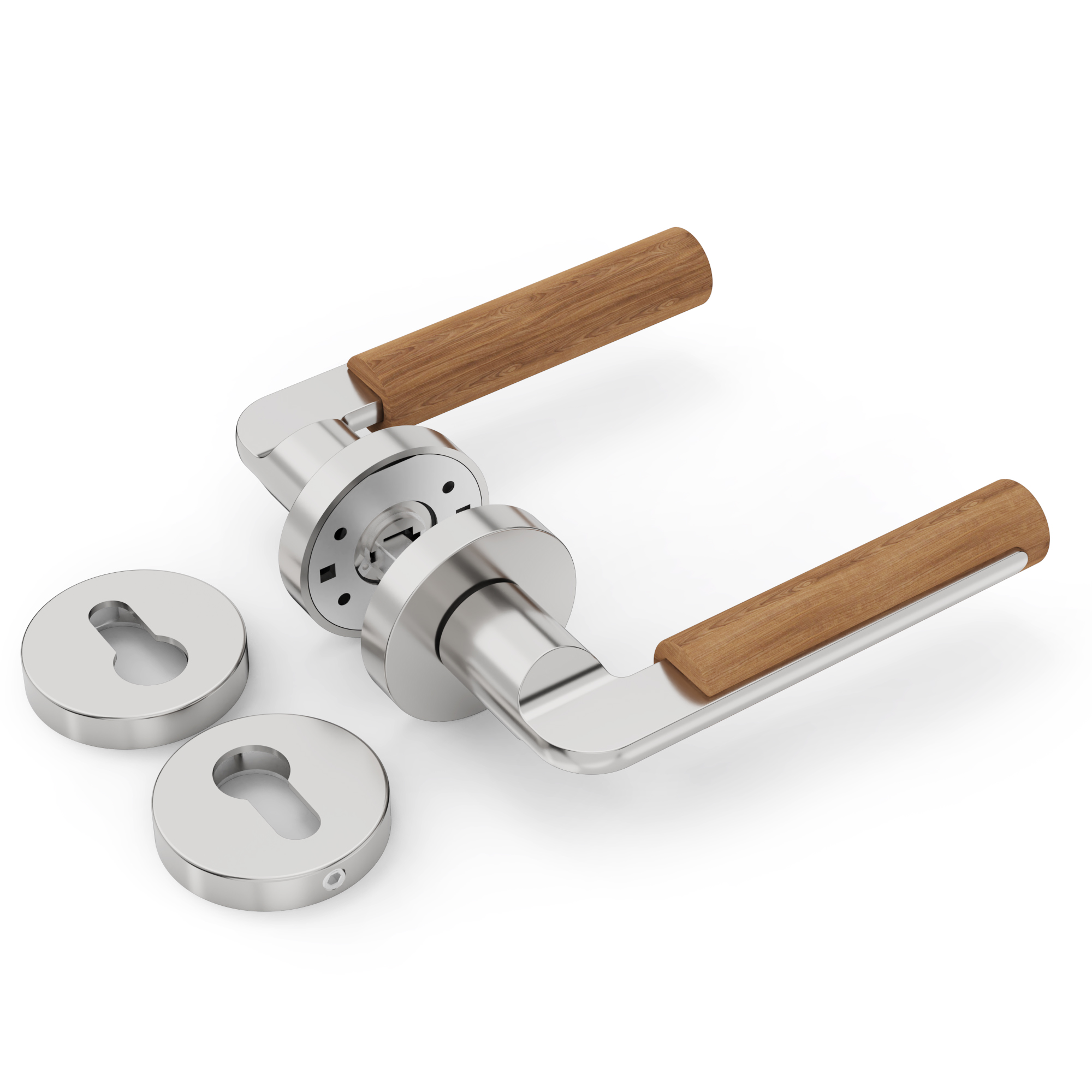 Viladepot Privacy Deurgreep Houten Handvat Hendel Slaapkamer Badkamer Doorgang Deurslot Zonder Slot Cilinde