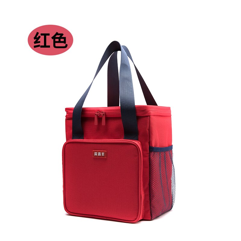 9L große kapazität kühltasche mahlzeit lebensmittel obst drintks kalten frische träger handtasche kühlen isolierten eis pack thermische picknick mittagessen tasche: Rot