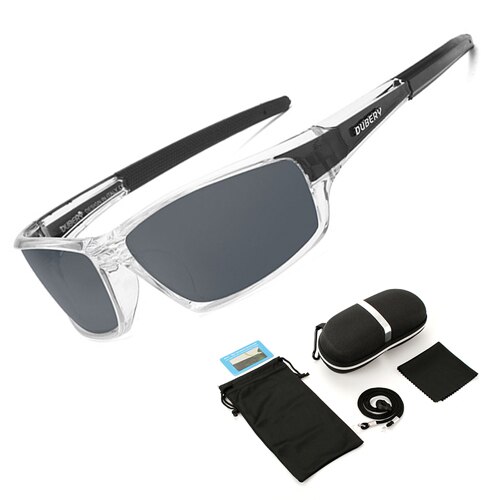 Polariserede fiskeri solbriller mænd kvinder fiskebriller camping vandre kørsel cykel briller sport cykel briller  uv400: Sort ramme med æske