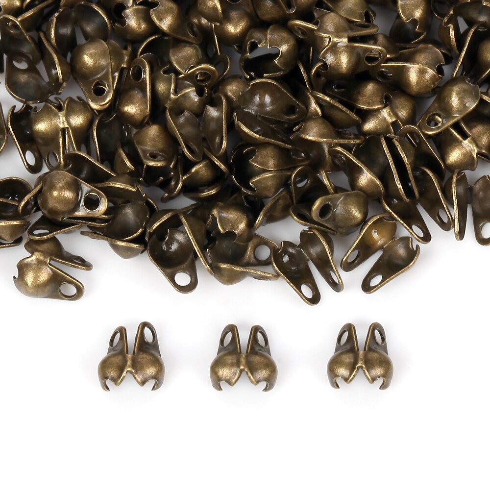 200 stücke Stecker Verschluss passend zu 2mm Ball Kette Kalotte Ende Crimps Perlen Anschluss Komponenten Für DIY Schmuck Machen Supplie