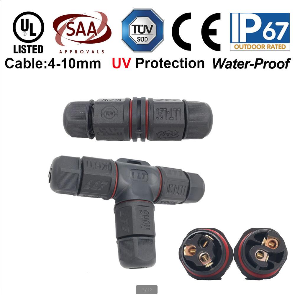 IP67 15A 2 3 Pin Waterdichte Connector Adapter Schroef Locking Cable connector water proof Industriële Elektrische Draad Connecto