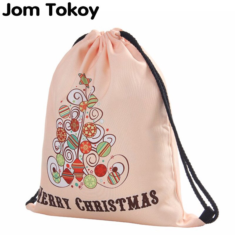 Impressão 3d para árvore de natal, mochila clássica para sempre, masculina, com cordão, para viagem