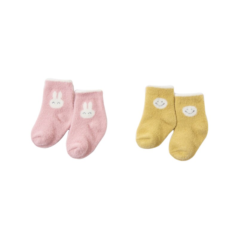 DB15696 dave bella winter baby girls lolita cartoon sock children girl socks: pink yellow group / 15cm