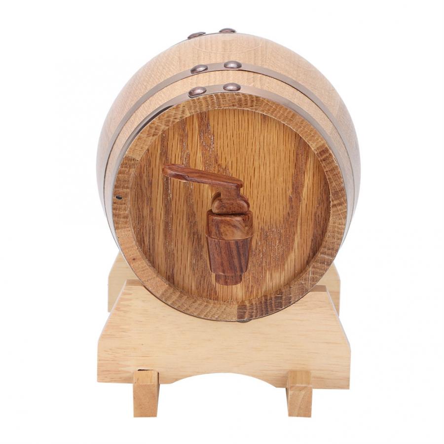 Household Wooden Beer Barrel Oak Wood Wine Barrel With 4 Brackets Keg and Tap Wine Brewing Equipment Home Portable Bar Tools