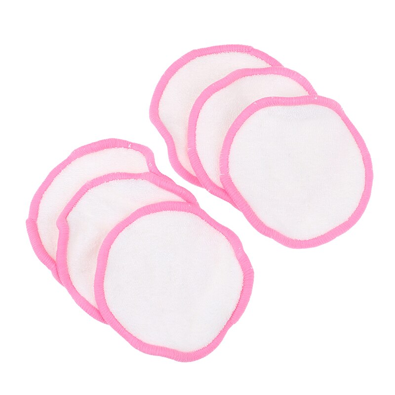 6 Pcs Reusable Makeup Remover Pads Washable Bamboo Cotton Facial Cleansing Makeup Tools: Default Title