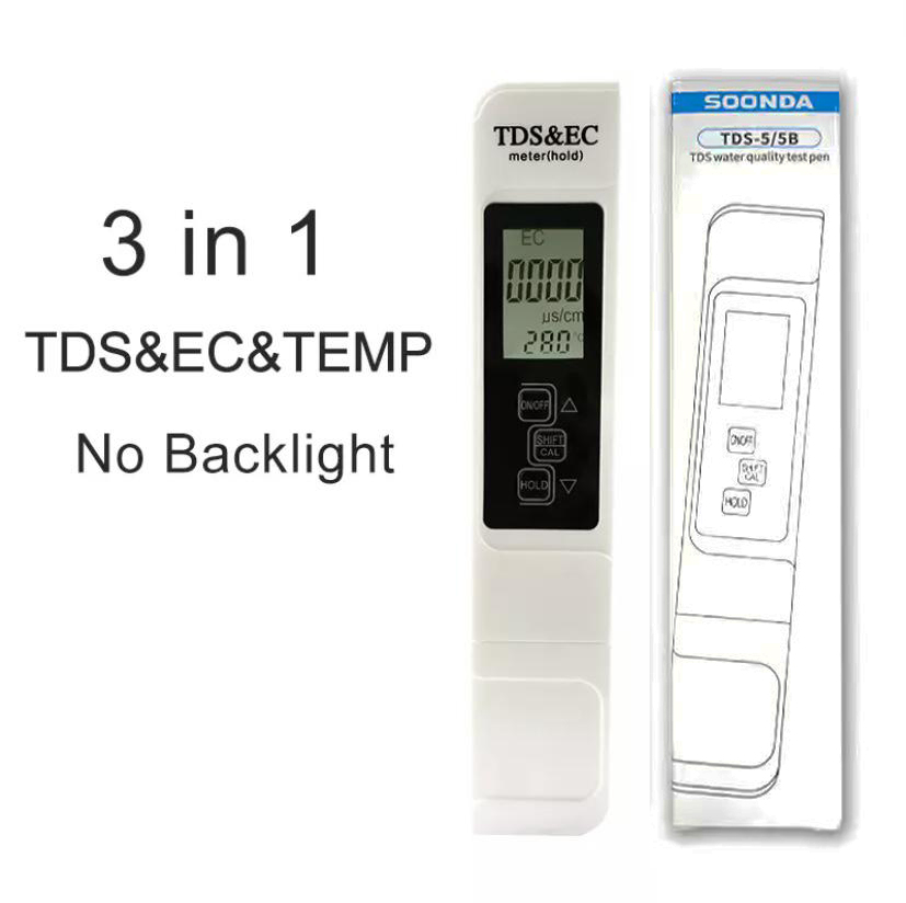 3 in 1 Water TDS Meter EC Conductivity Tester Temperature Tester TDS Pen Filter Water Purity Monitor for Drinking Water: Beige