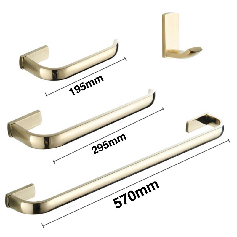 Porte-serviettes mural en laiton doré, ensemble de matériel de salle de bains, crochets de manteau muraux, barre de serviette, porte-rouleau WC, porte-papier de cuisine, porte-serviettes