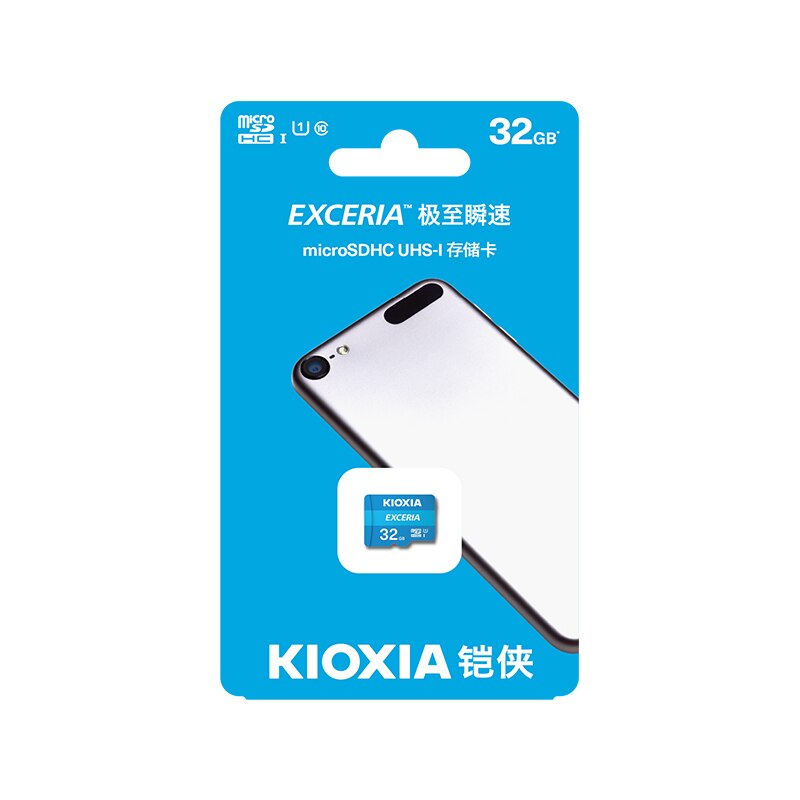 kioxia 256gb/128g/64g microsd exceria cartão de memória flash u1 r100 c10 hd alta velocidade de leitura 100 mb/s cartão tf: 32GB