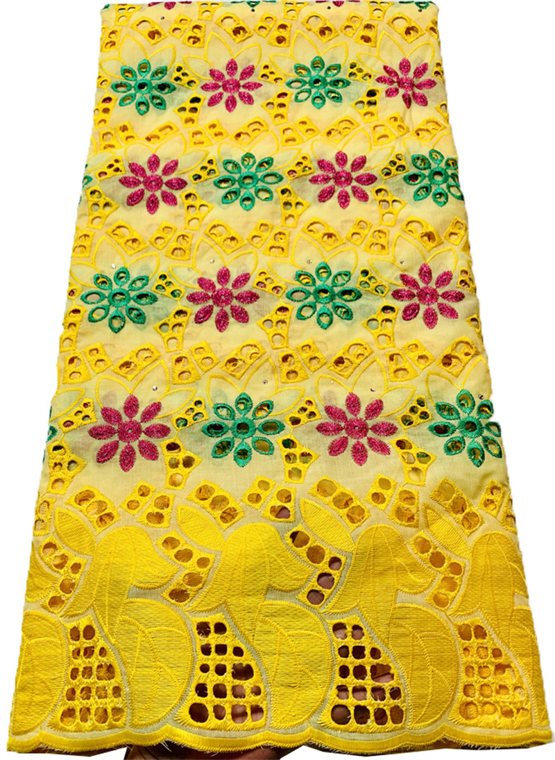 Tissu africain nigérian en dentelle de coton, Voile de , pour mariage, collection 2022, YSH065