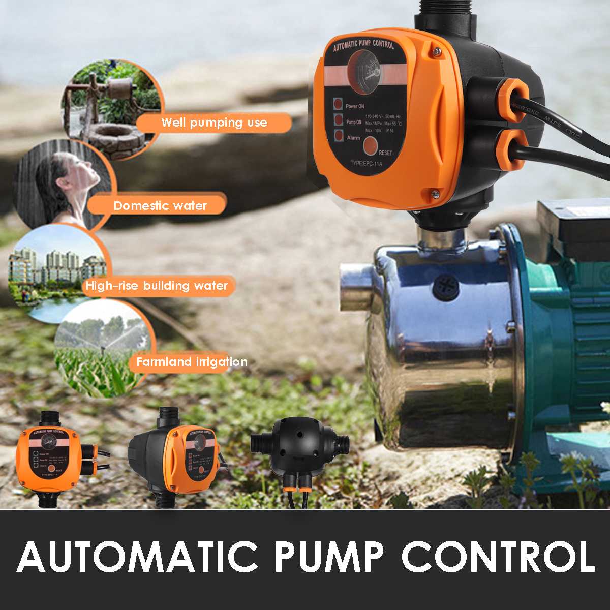 Elektronische Pomp Controle Automatische Druk Waterpomp Controller Schakelaar Voor Water 110V-240V Dial Display Booster Pomp irrigatie