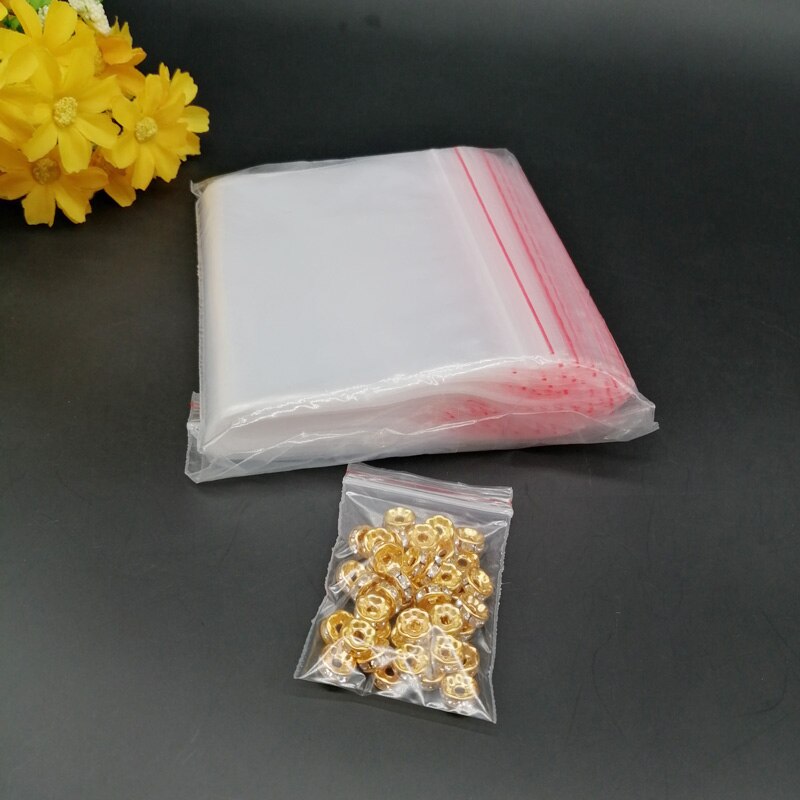 100 sztuk plastikowa torba z zamkiem błyskawicznym pakiet ozdoba do torby świeża torba worek próżniowy do przechowywania zamykana na zamek błyskawiczny przezroczyste opakowanie etui