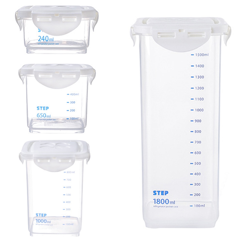 Grain storage box Multi-Scale Cylindrical Kitchen Sealed Can Whole Grain Plastic Storage Moisture Proof Tank Clear Organizers