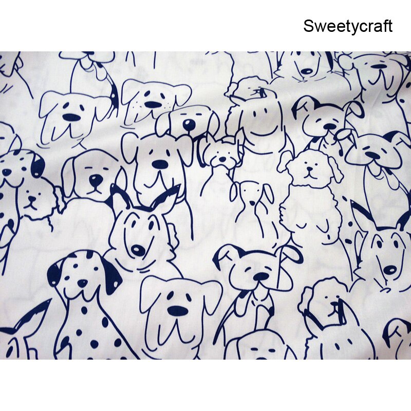 Printed Dot Dog Baby Cotton Twill Quilting Fabric by half meter for DIY Sewing Kids Bed Sheet Dress making Child cotton fabrics: Cotton Fabric 2 / 100x160cm