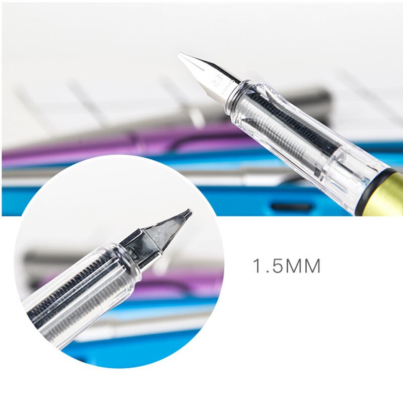 2pcs/set English calligraphy pens Duckbill Gothic Parallel Calligraphy Art Flat Tip fountain pen with Ink sac