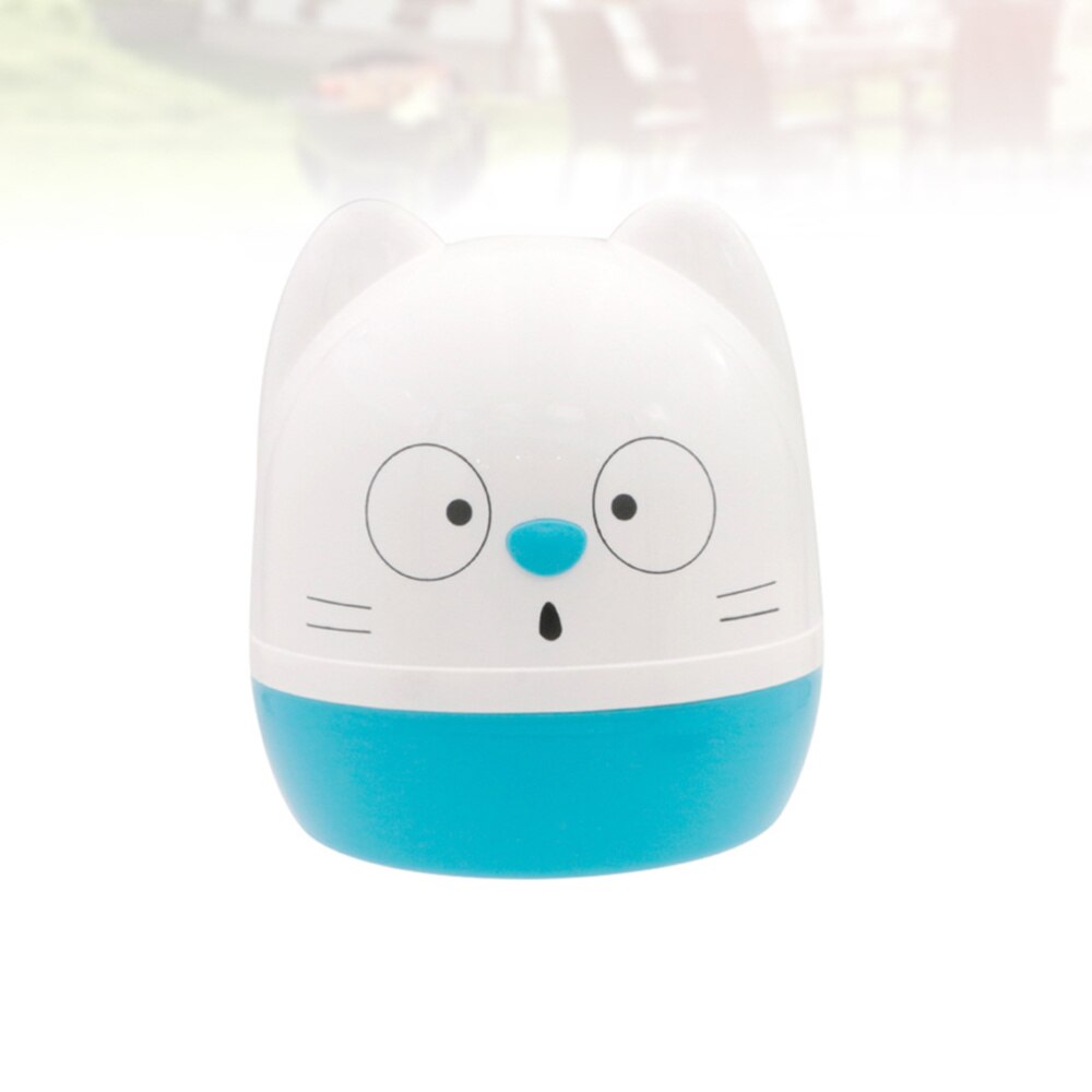 1pc Roll Paper Storage Container Holder Cartoon Toilet Tissue Box Round Shape for Home (White + Green): White Blue