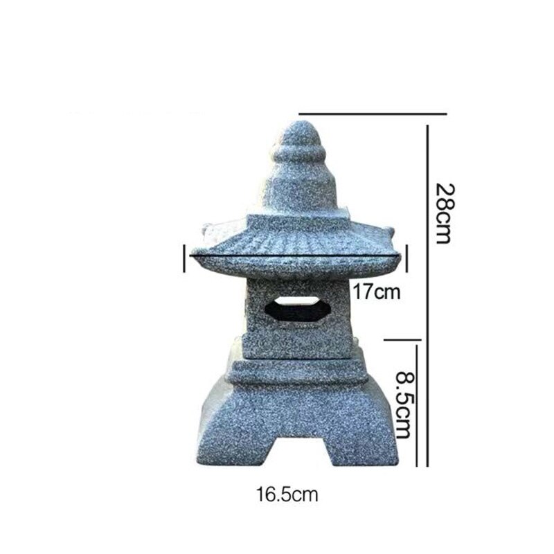 Dekorationsprodukter gårdhave japansk keramik imiteret sten lampe ornamenter imitation marmor rød ler japansk havelanterne: G 28cm