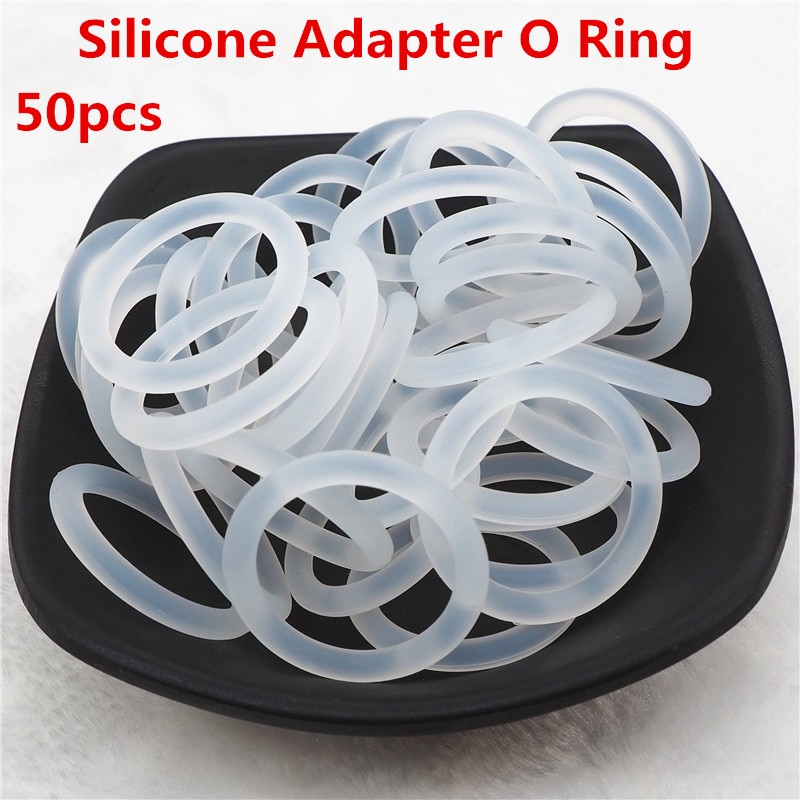 Chenkai 50 stk klar silikone adapter o ringe diy baby sut dummy mam servietholder o ring gennemsigtig bpa gratis fødevarekvalitet