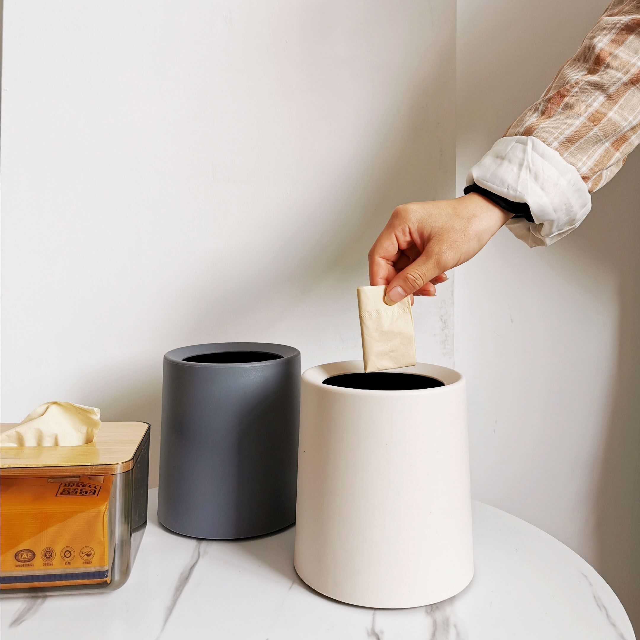 Simple Trash Can, Household Daily Necessities, Desktop Table, Cute Mini Uncovered Paper Basket, Bedroom Decoration