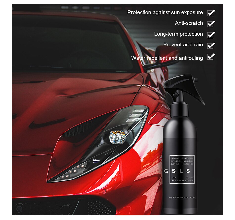 Auton huoltotarvikkeet 300ml kristallia keraaminen auton pinnoite maalinhoito nano hydrofobinen pinnoite vedenpitävä korkeakiiltoinen neste
