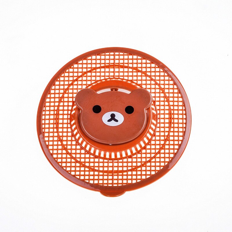 Drain de sol évier de cuisine Drain dessin animé mignon rond piscine Drain de sol en plastique Drain de sol: Marron