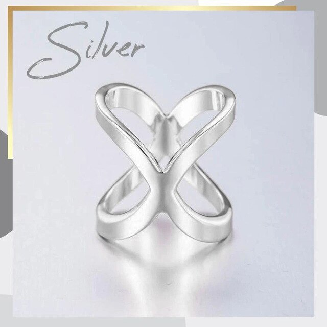 Bufanda cruzada multiusos de tres anillos, hebilla de Tres anillos cruzada, bufanda Simple hueca, bufanda en forma de X, chal con hebilla: 3 Silver