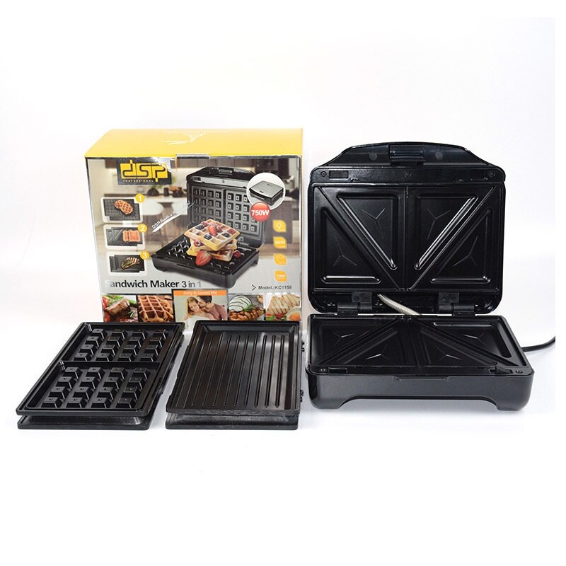 Domu toster europejski 3-w-1 toster ze stali nierdzewnej wielofunkcyjny kanapka BreakfastWaffle maszyna robić
