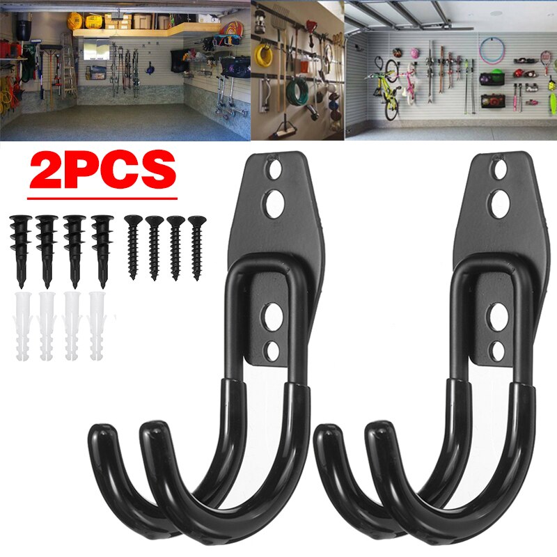 2Pcs Heavy Duty Storage U-Hooks Garage Bike Ladder Wall Mounted Large Brackets For Home Warehouse Storage Hooks