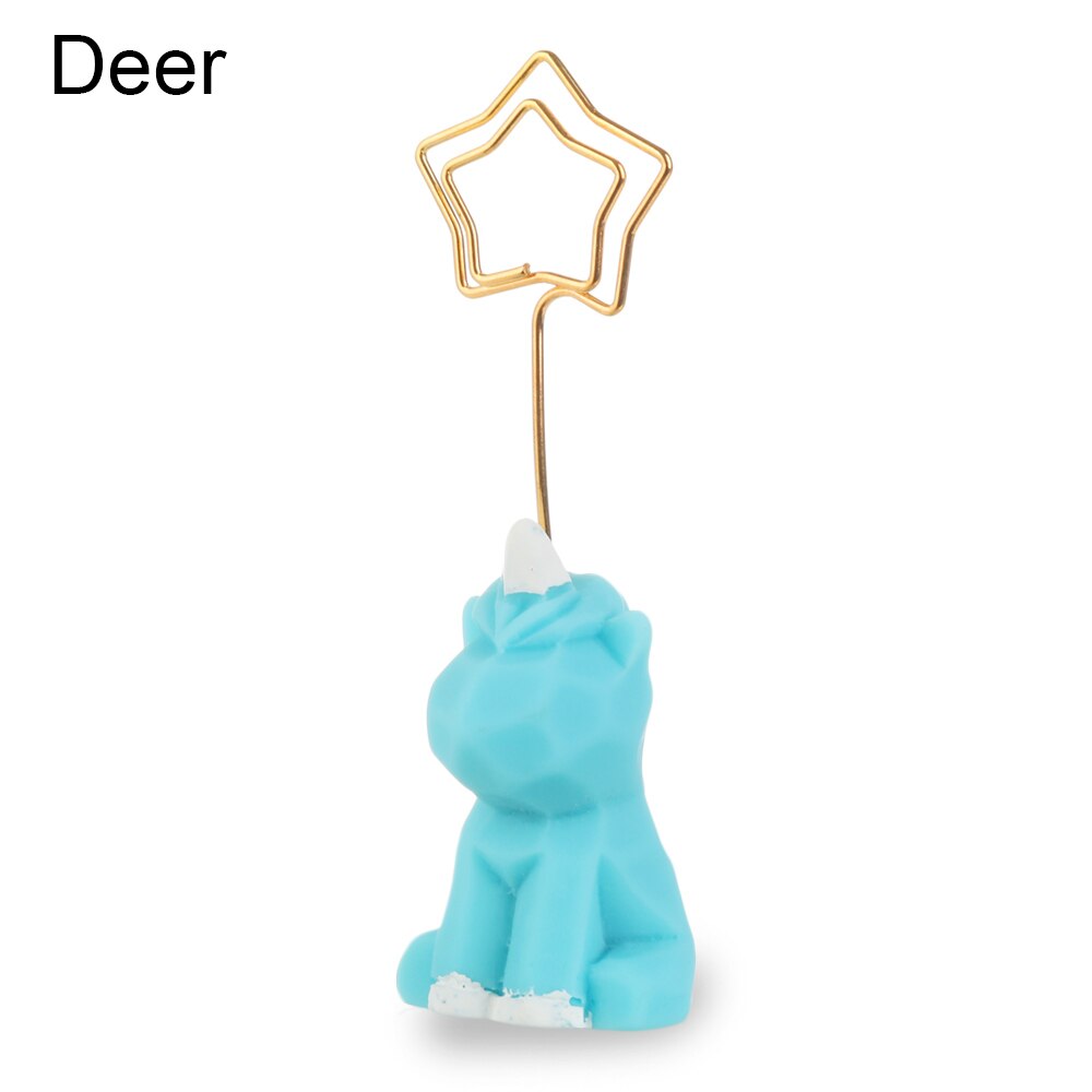 1pc Cute Animal Photo Paper Clip Holder Desk Name Card Memo Clip Wedding Favors Card Decoration Birthday Desk Accessories: Deer
