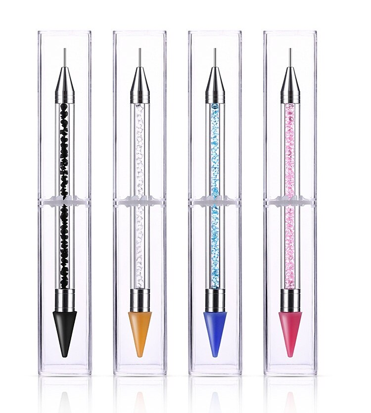 1pc Double extrémités Nail Art stylo à pointiller strass Stud Picker cire crayon cristal perles ongles conseils décoration manucure outil