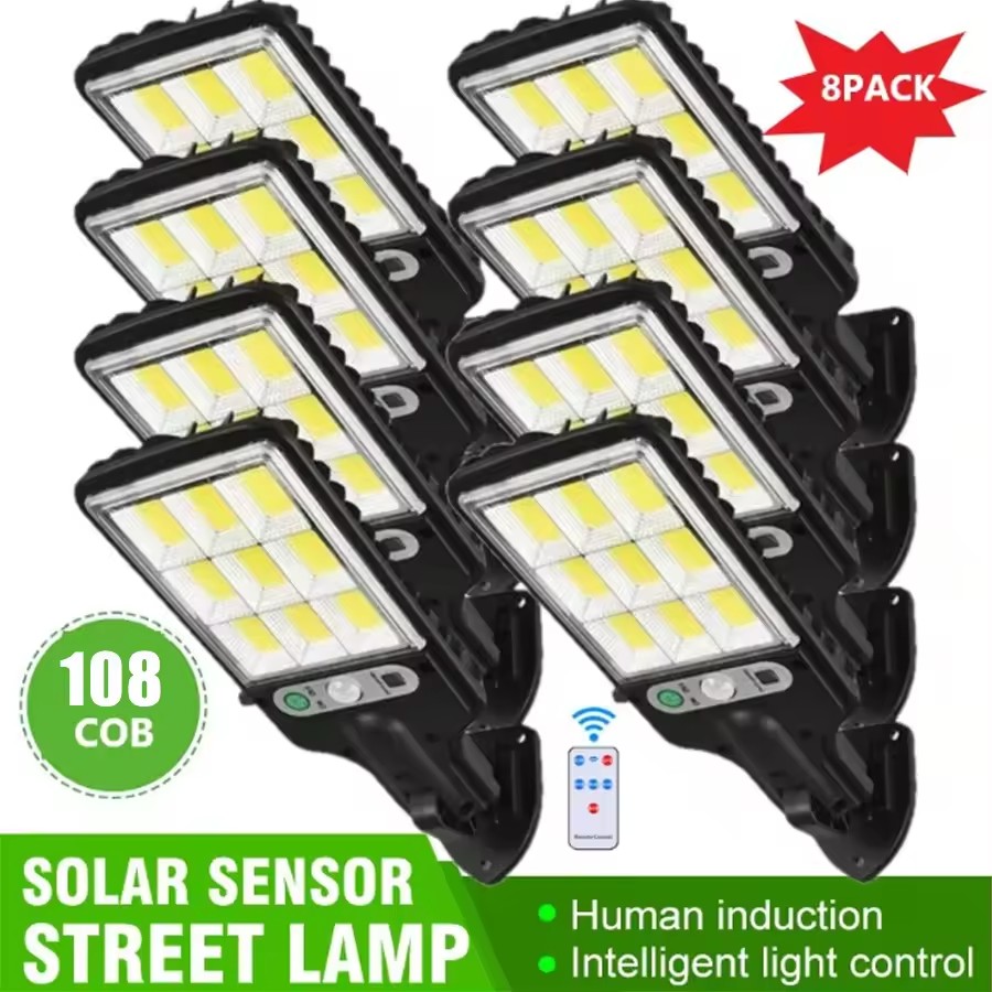 Led Solar Outdoor Remote Control 3 Modes Led Courtyard Wall Lamp Garden Terrace Garage Human Body Induction Door Street Lighting