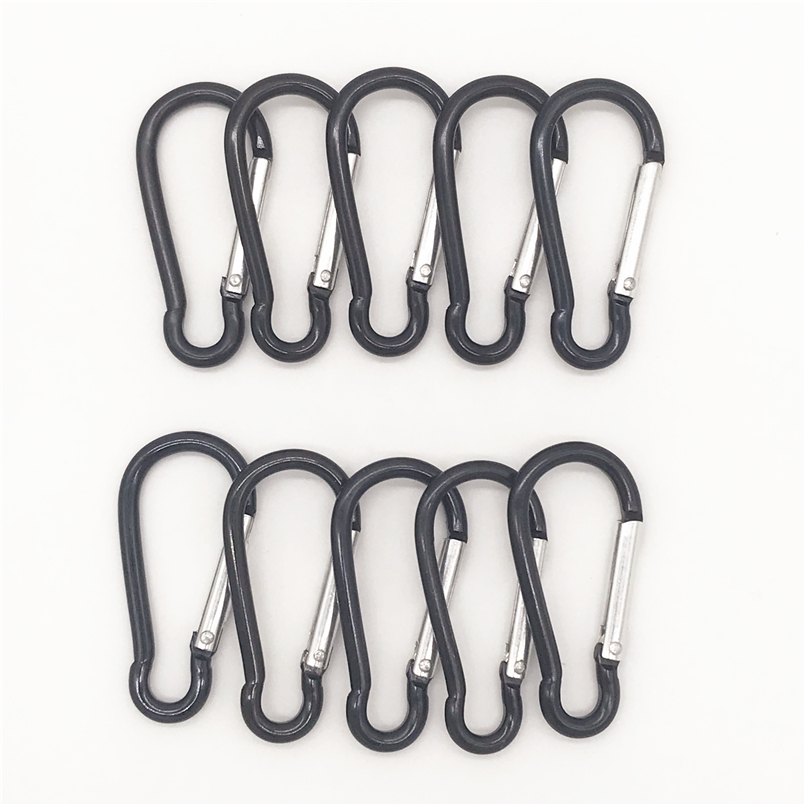 10Pcs M6 Kleur Karabijnhaken Aluminium Carabiner Spring Snap Clip Haken Sleutelhanger Klimmen Karabijnhaak Voor Sleutels Camping Gereedschap