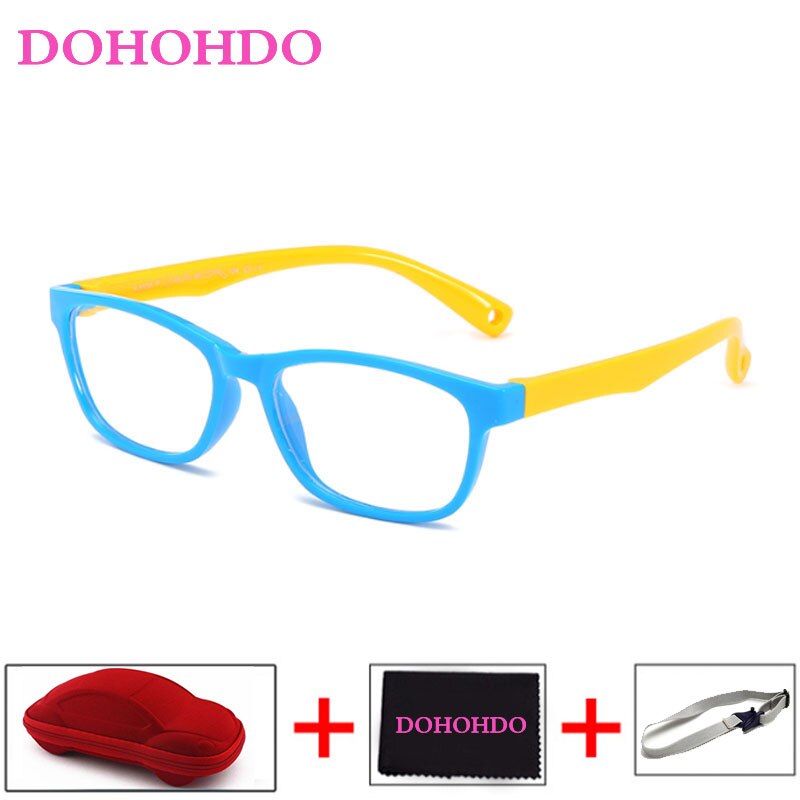 DOHOHDO okulary dla dzieci dziewczyny chłopiec elastyczne oprawki robić okularów okulary dla dzieci zdrowe ramki silikonowe oprawki robić okularów dziecko za darmo