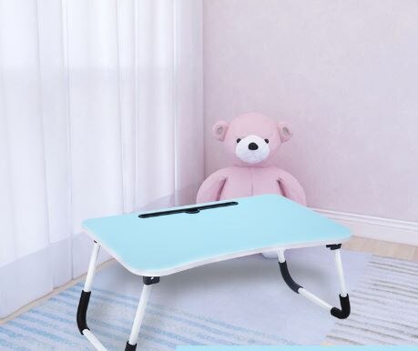 Louis Factory Folding Desk Dormitory Learning Desk Simple Small Desk Bed Desk Folding Computer Desk: Sky Blue