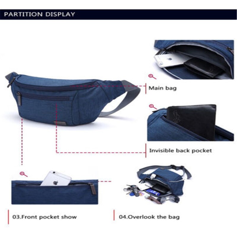 Multifunctional waterproof pocket phone bag running sports harness bag Portable Casual Outdoor Waist Pack