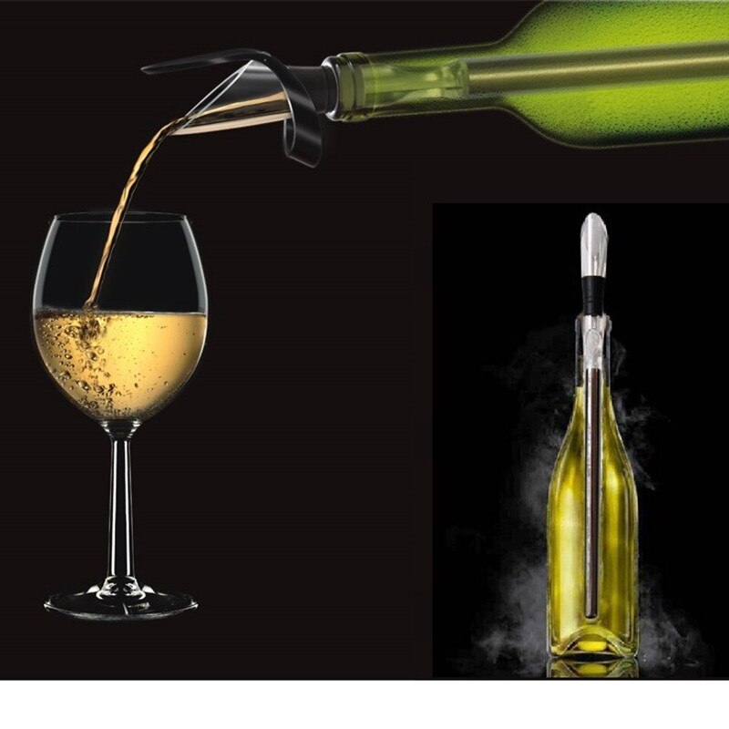Ijs Wijn Chiller Rvs Stick Met Wijn Schenker Wijn Koelen Stok Koeler Bier Drank Bevroren Stok Ijs Koeler Bar tool
