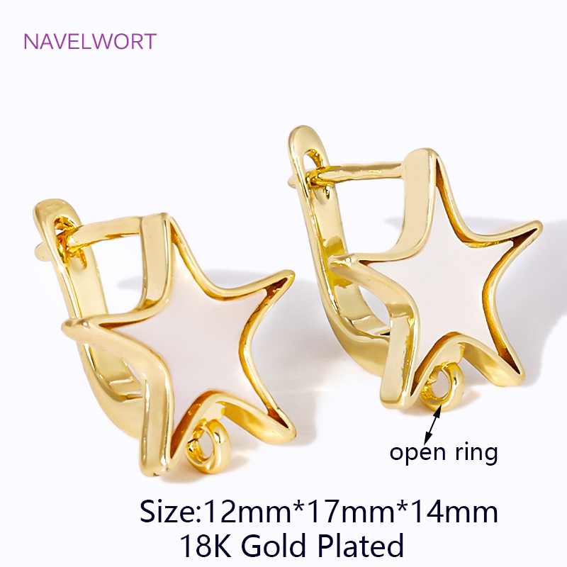 2/4 Uds. Accesorios para pendientes Shvenzy chapados en oro de 18K, alambres de latón, sujetadores para pendientes, para pendientes DIY, accesorios para hacer joyas: M / Morado