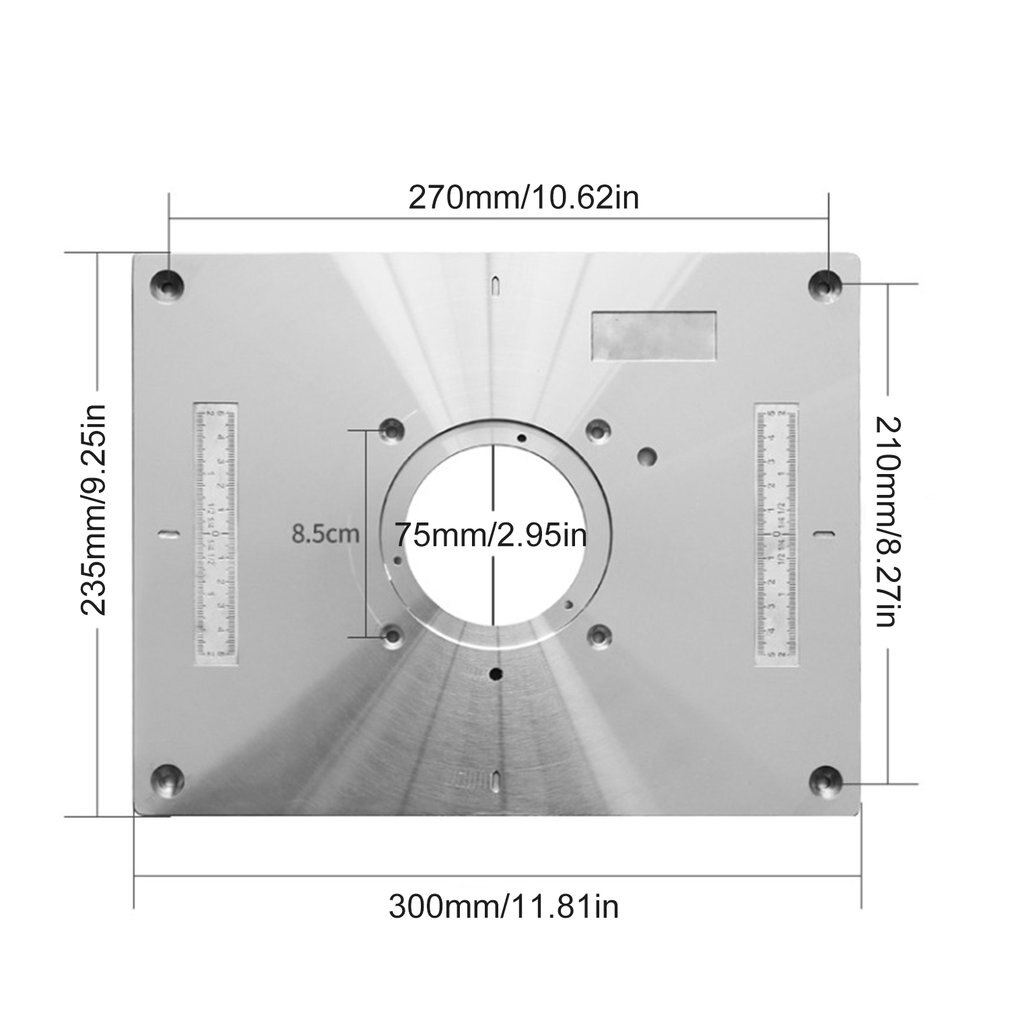 Woodworking Bench Router Plate Multi-functional Aluminum Alloy Router Table Insert Plate Trimmer Engraving Machine