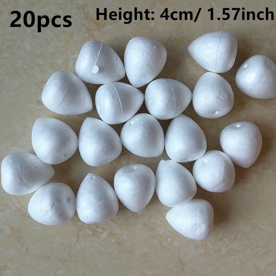 2/2.5/3/3.5/4/4.5/5.5cm White Water Modeling Foam Rose Bud For Nylon Stocking Flower Accessories Polystyrene Styrofoam Buds: 4cm 20pcs