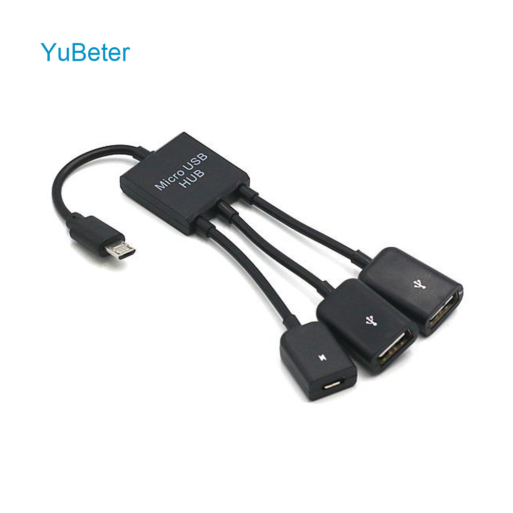 Yubeter usb hub mikro usb otg stik splitter support til android smartphone tablet usb drev opladning usb hub kabel adapter