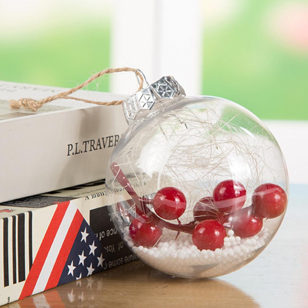 Transparent Plastic Hollow Ball Hanging Pendant Christmas Tree Ball Hanging Ornament Bubble snow scene DIY Decoration