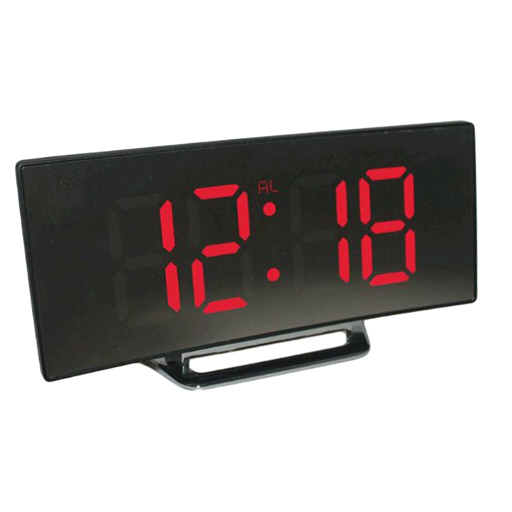 1x Large Noiseless LED Digital Alarm Clock Battery Operated USB Port Bedside: Red