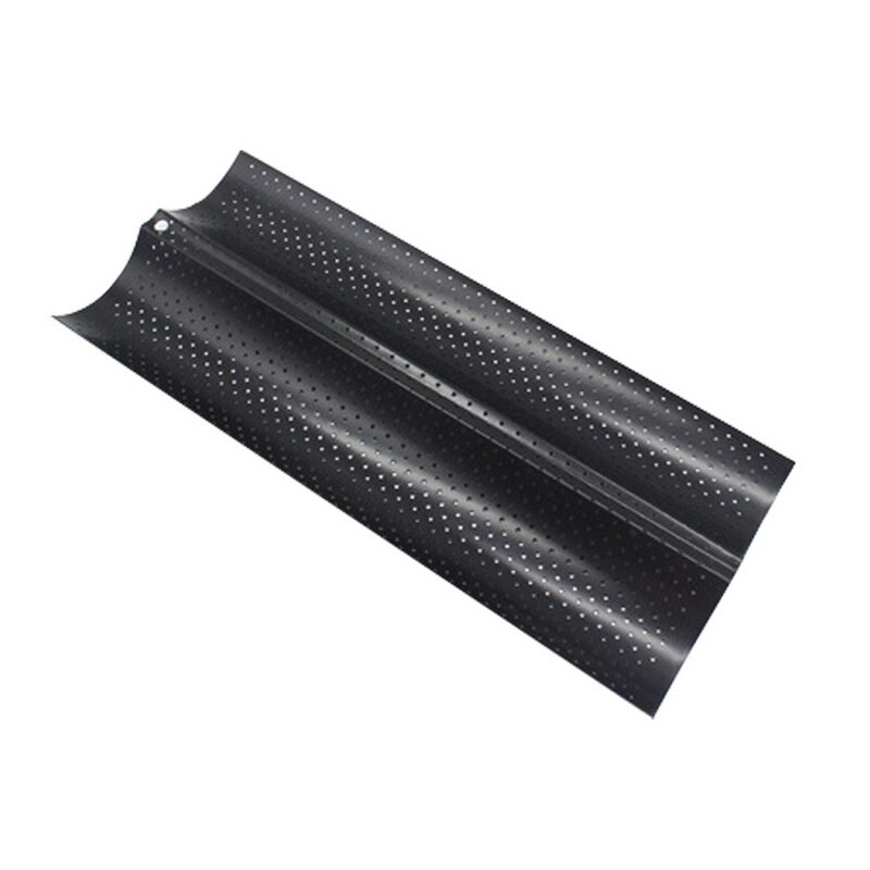 1 stk franskbrød bageform brød bølge bageplade nonstick kage baguette forme 2/3/4 bølger brød bageværktøj #25: Sort 2 brød