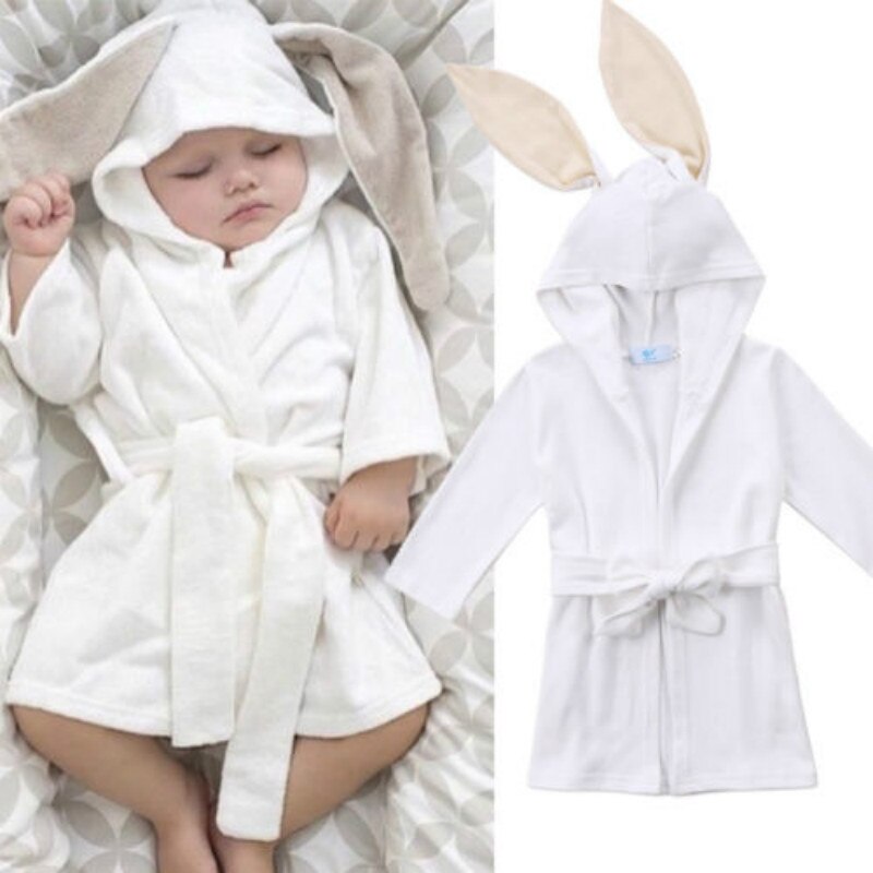 Baby badekåbe hættehåndklæde dyr spædbørn børn piger drenge småbørn kanin 1-5t år