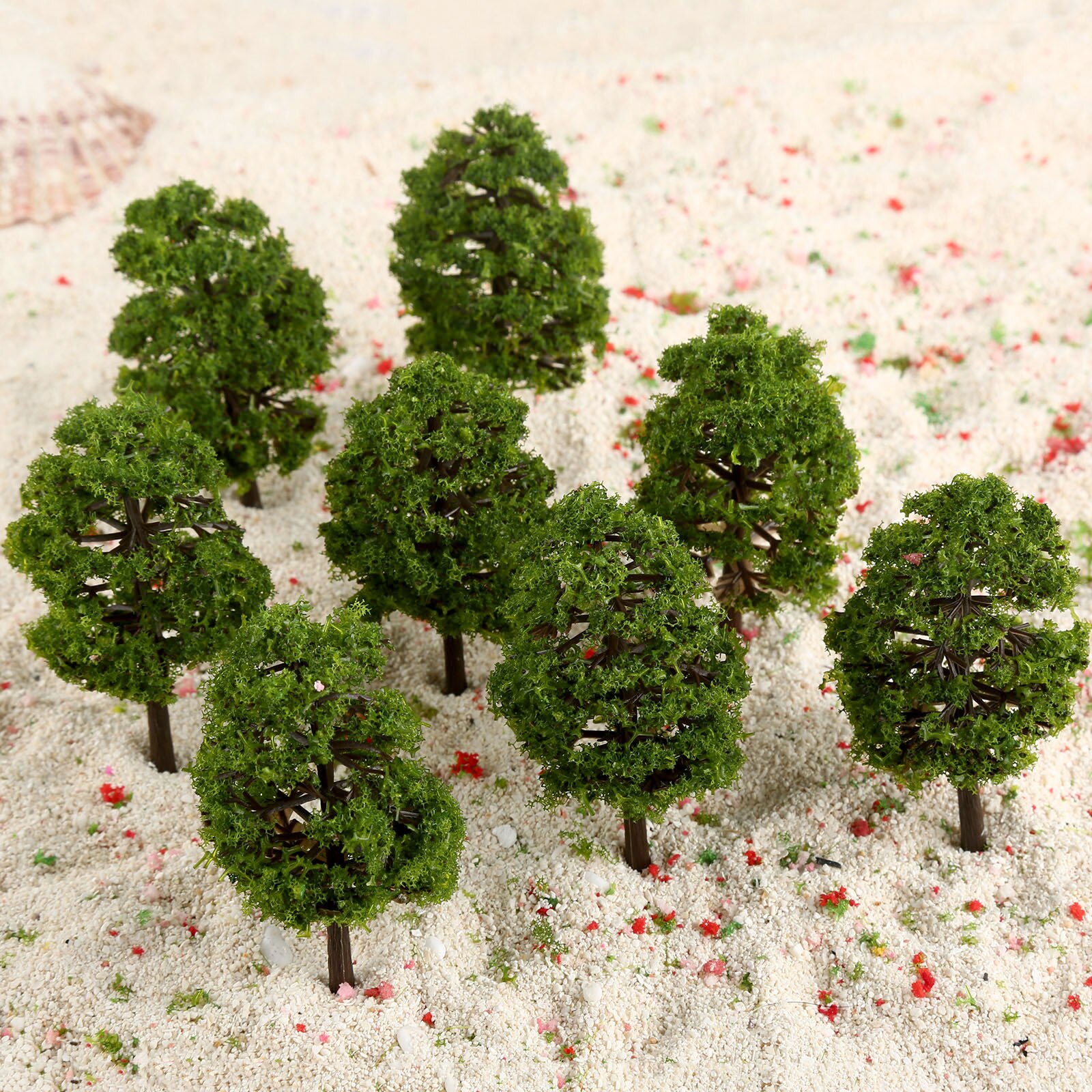 20Pcs 9Cm Landschap Landschap Topiary Groen Model Bomen Spoorweg Trein Diorama Layout Landschap 1/100 Oo Ho Kunstmatige planten