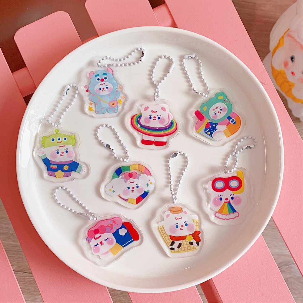 Milkjoy Bentoy Kawaii Keychain Travel Tag Girls Key Chain Bag Pendant Children Bag Accessories