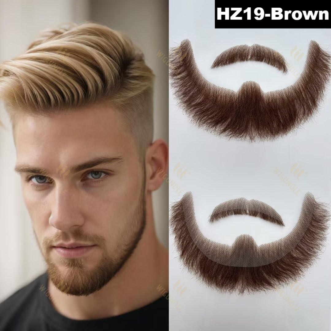 Fantasia de cavanhaque falso, cabelo facial, barba realista, bigode com fita adesiva, cabelo humano, renda, barba para halloween, festa de natal: #25