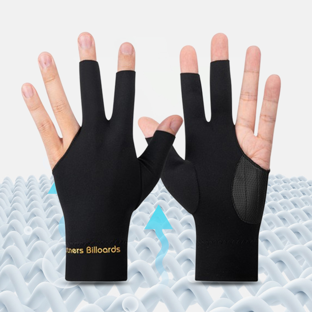 Guantes de billar abiertos de 3 dedos, antideslizantes, transpirables, accesorios deportivos para billar