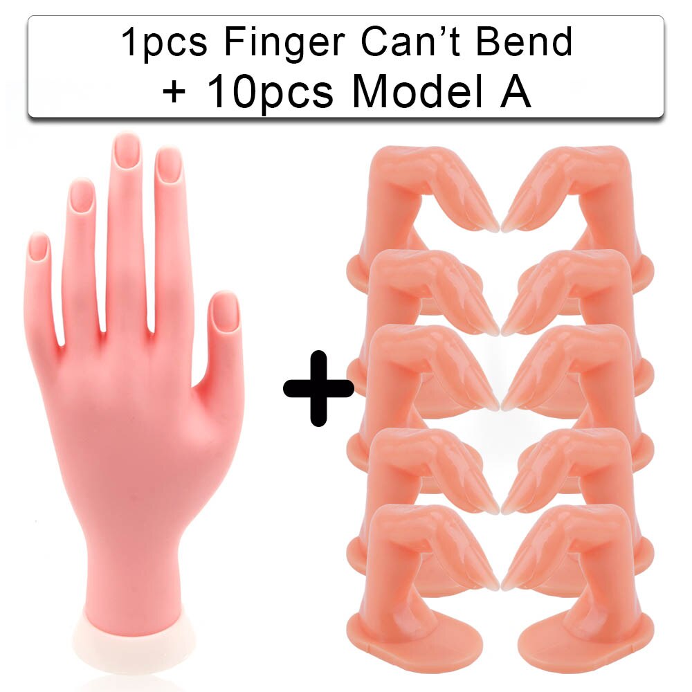 5/10pcs False Nails Finger Practice Model 1pcs Nail Hand Training For Manicure Beauty Nail Tips Flexible Practice Finger Tools: 10pcs Set B