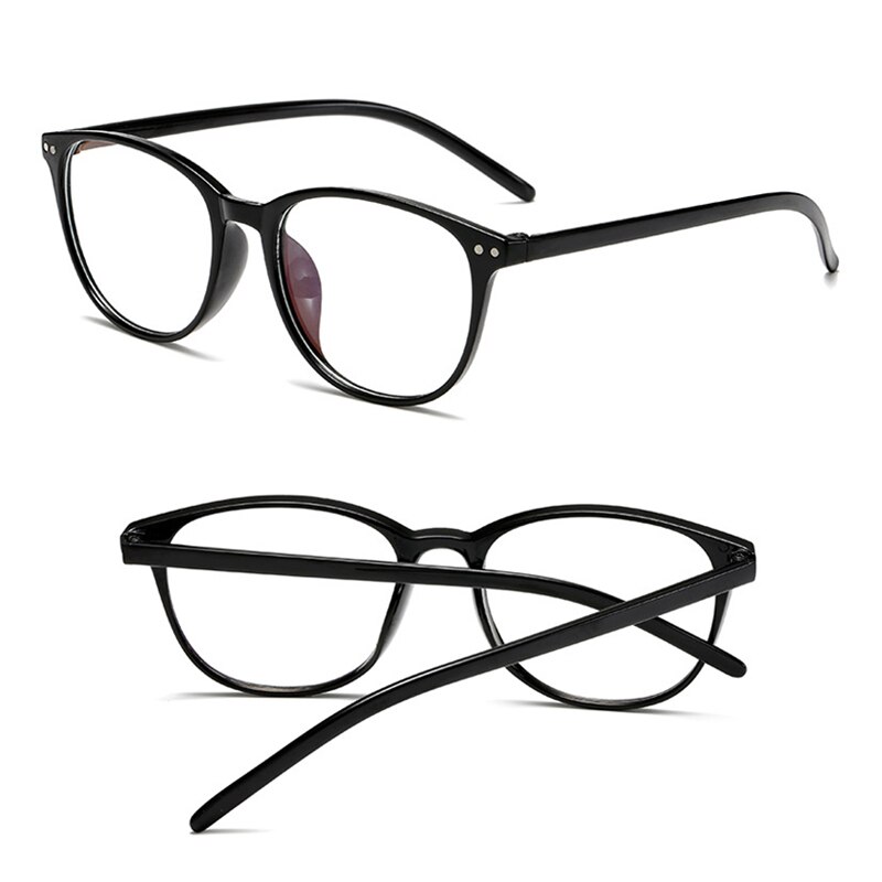 Unisex Computer Glasses Blue Light Blocking Anti Fatigue Ultra Light Round Nerd Eyeglass Frames Teens Boy Girl Anti Eye: black