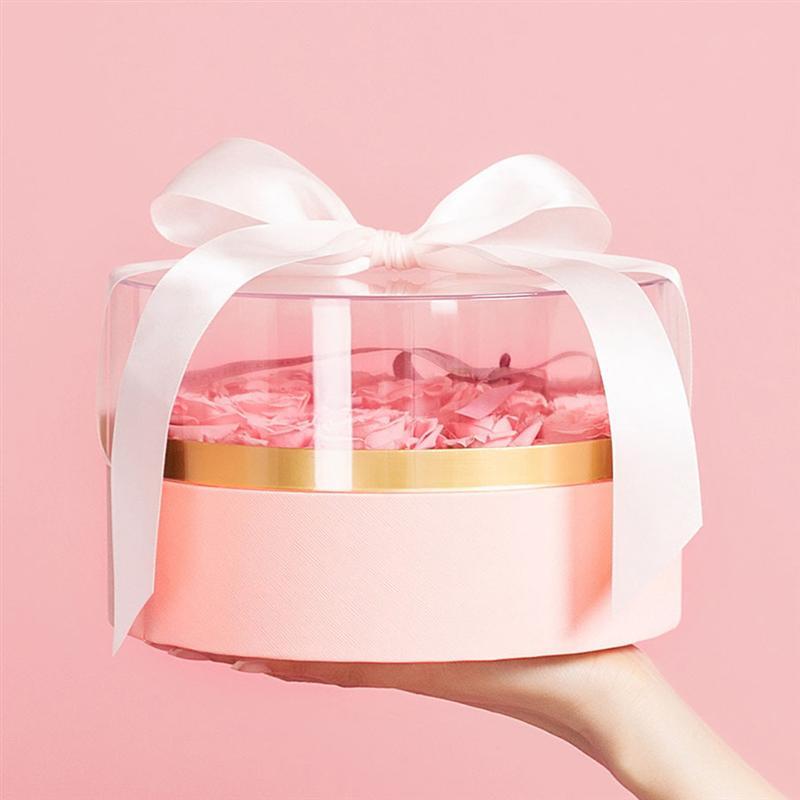 Preserved Flower Box Long Lasting Flower Box Bouquet Packaging Box With Window Mother'S Day Immortal Flowers Box